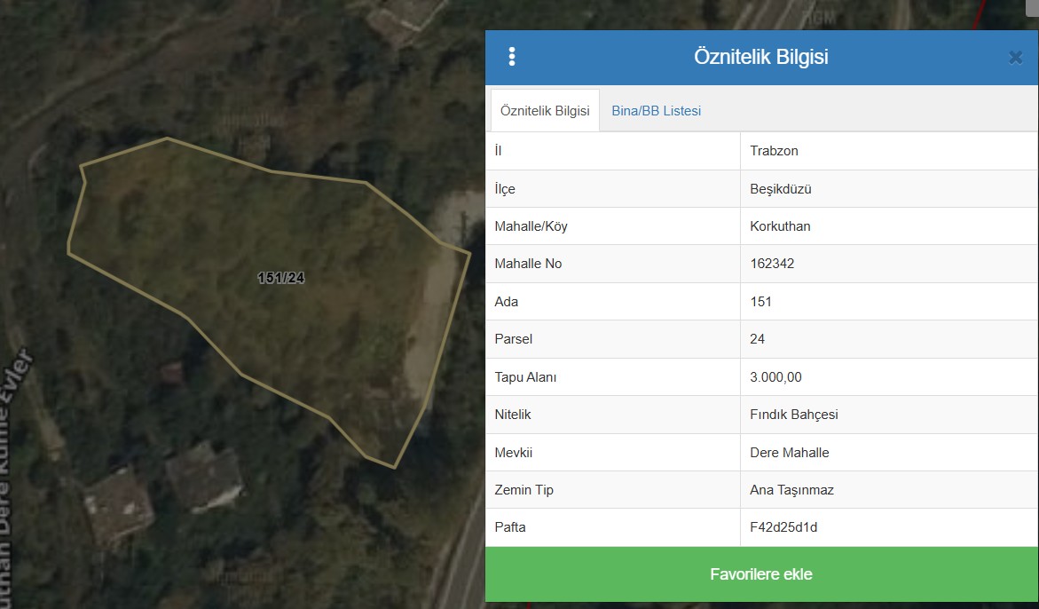 MABEL GAYRİMENKUL/ BEŞİKDÜZÜ/ KORKUTHAN 3.000 m2 MÜSTAKİL ARSA